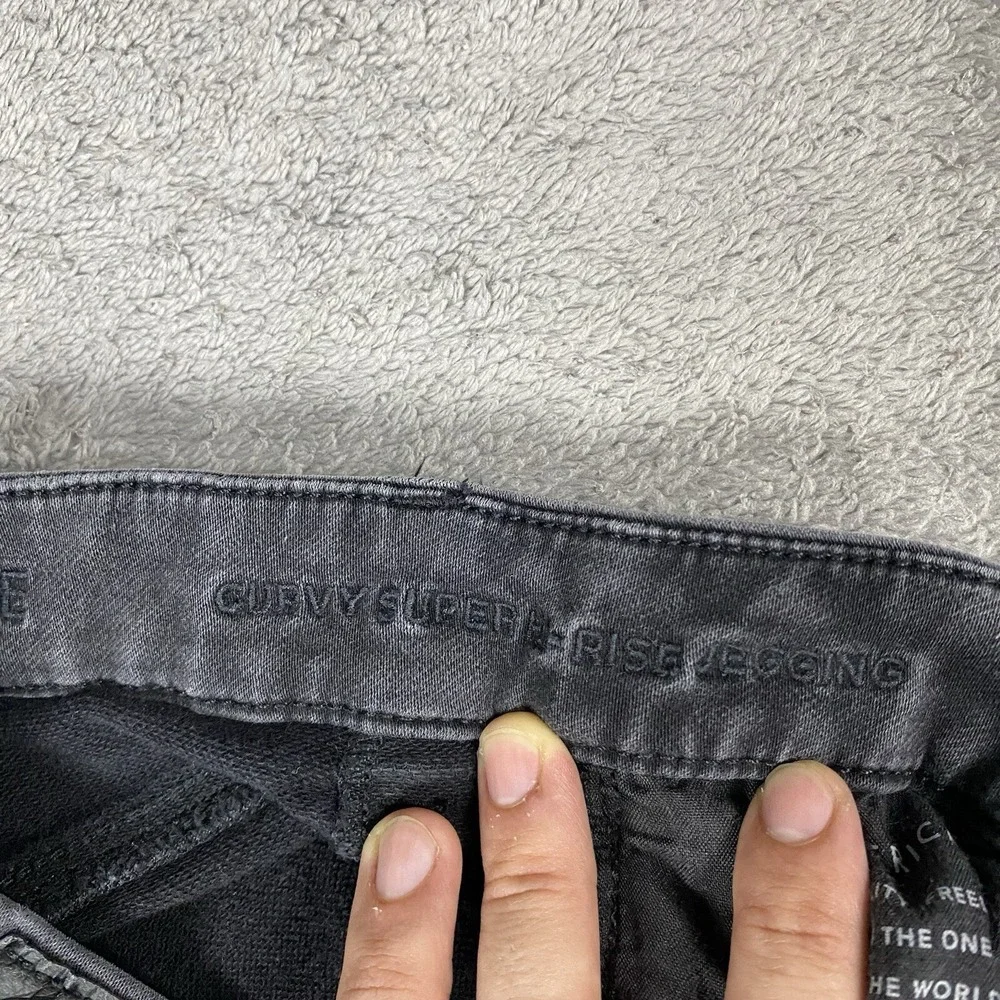 American Eagle‎ Jeans Womens 0 Regular Black Stretch Curvy Super Hi-Rise Jegging